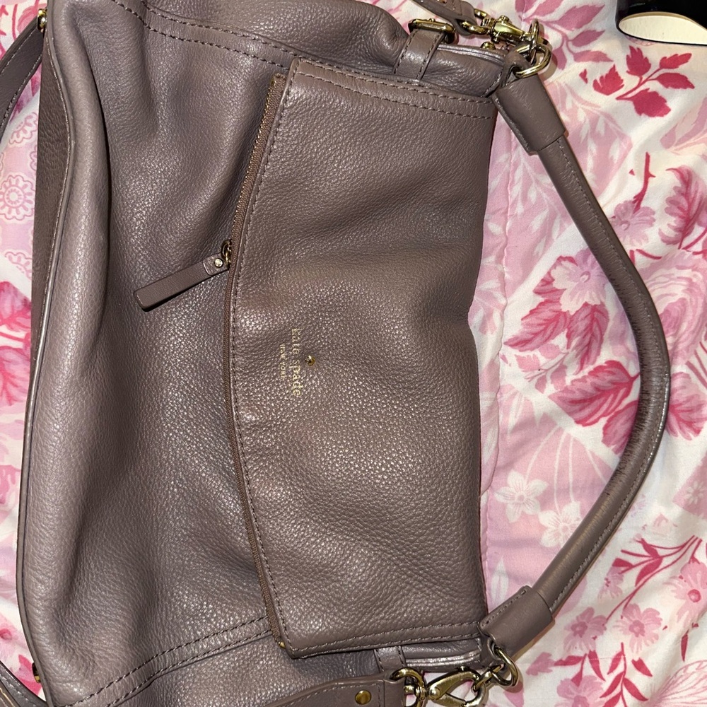 Kate Spade Gray Leather Shoulder Bag